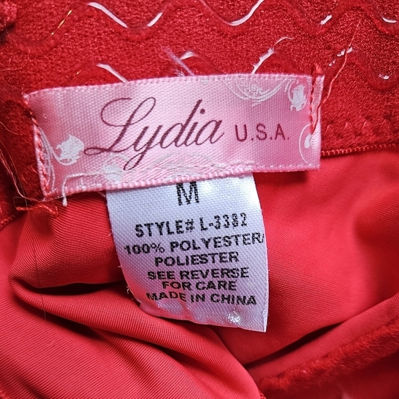 Lydia USA red lace embellished coquette romantic corset bralette, Size M​​​​ - Picture 3 of 3